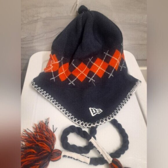 New Era - Winter Tassels Hat Team Bears NFL -One Size - Blue/Orange - Picture 7 of 13